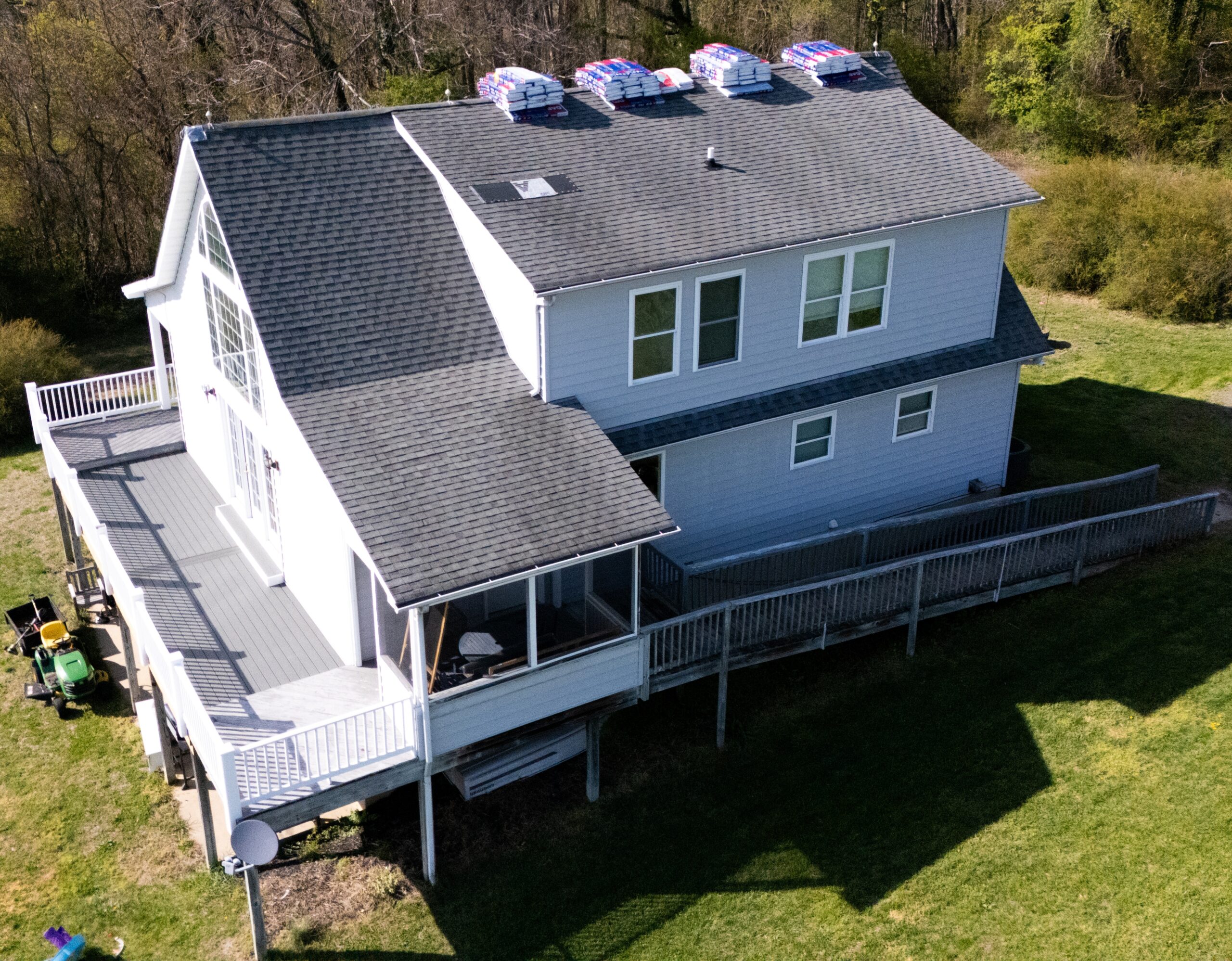 Before photo of old roof Saint Leonard Maryland — roof replacement by Crossroads Contracting LLC
