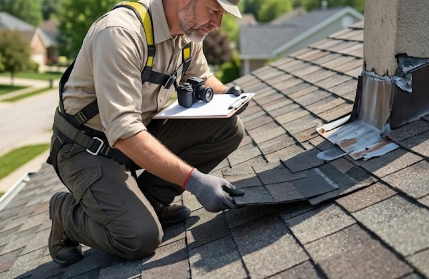 Professional Roof Inspection Services Chesapeake Beach MD inspecting residential roof damage