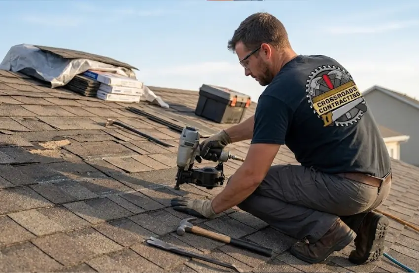 Damaged roof shingles showing signs you need Roof Repair Chesapeake Beach MD.