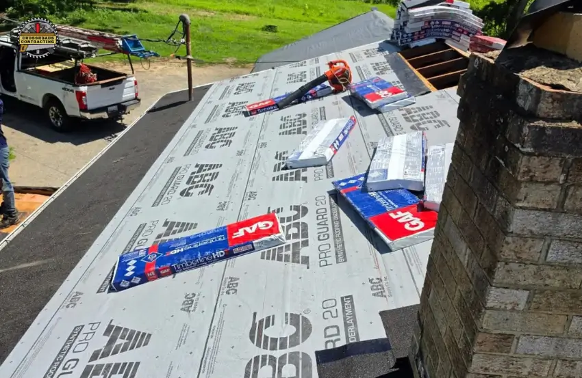 Roofing Companies Near Me North Beach MD inspecting and repairing a residential roof