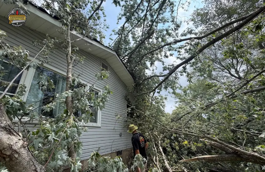 Storm Damage North Beach MD roof repair for damaged shingles