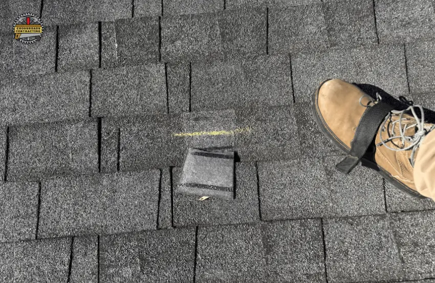 asphalt shingle granule loss on a residential roof in Maryland