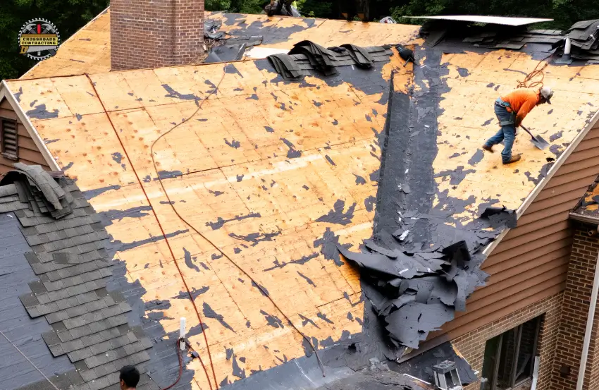 Roof Decking Damage Prince Frederick MD during professional roof inspection