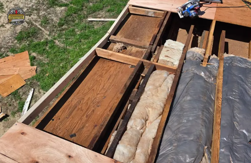 Roof Decking Damage Prince Frederick MD caused by moisture and roof leaks