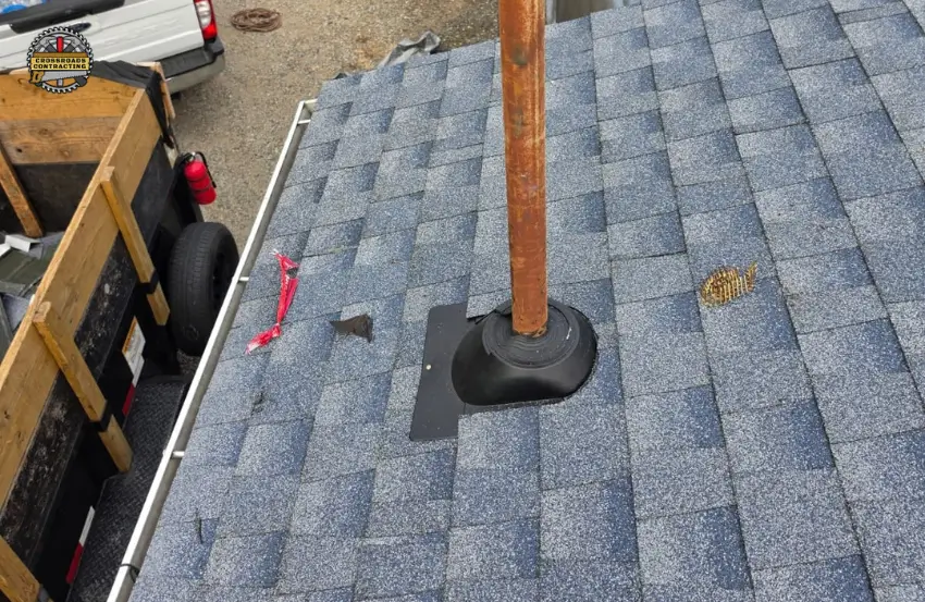 Roof Flashing Repair North Beach MD during professional roof flashing inspection