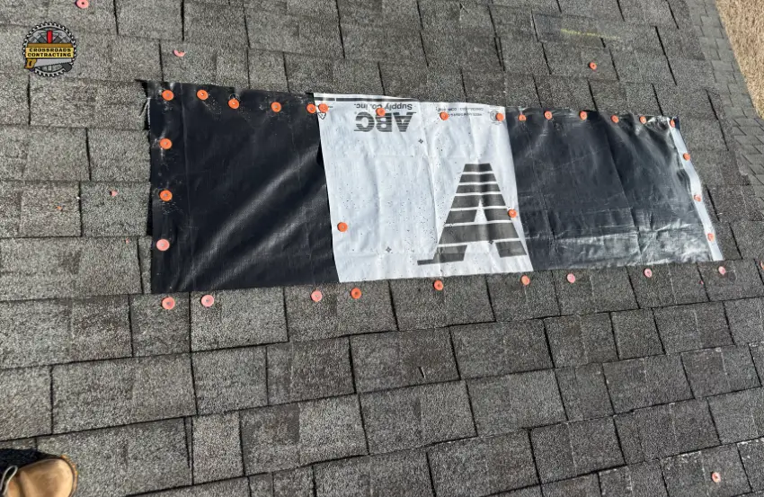 Roofing nail pops identified during an asphalt shingle roof inspection