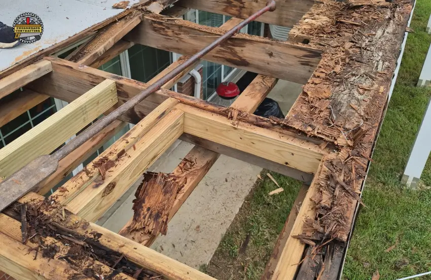 professional inspection for wood rot behind siding and exterior wall damage